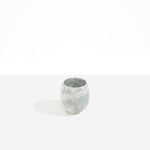 Dinosaur Designs Large Rock Cup in Cloud — handcrafted marbled grey and cream resin cup with rounded bulbous form and open organic rim
