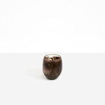 Dinosaur Designs Large Rock Cup in Cocoa — handcrafted marbled brown and clear resin cup with rounded bulbous form and open organic rim