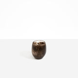 Dinosaur Designs Large Rock Cup in Cocoa — handcrafted marbled brown and clear resin cup with rounded bulbous form and open organic rim