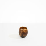 Dinosaur Designs Large Rock Cup in Dark Horn — handcrafted marbled brown, black and pearlescent gold resin cup with rounded bulbous form and open organic rim