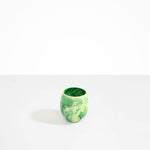 Dinosaur Designs Large Rock Cup in Grass — handcrafted marbled green resin cup with rounded bulbous form and open organic rim