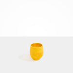 Dinosaur Designs Large Rock Cup in Honeycomb — handcrafted marbled yellow resin cup with rounded bulbous form and open organic rim