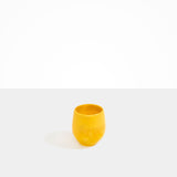 Dinosaur Designs Large Rock Cup in Honeycomb — handcrafted marbled yellow resin cup with rounded bulbous form and open organic rim