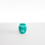 Dinosaur Designs Large Rock Cup in Lagoon — handcrafted marbled blue, cream and clear resin cup with rounded bulbous form and open organic rim