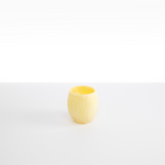 Dinosaur Designs Large Rock Cup in Lemon — handcrafted marbled yellow and transparent resin cup with rounded bulbous form and open organic rim