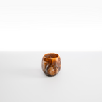 Dinosaur Designs Large Rock Cup in Light Horn — handcrafted marbled brown, cream and clear resin cup with rounded bulbous form and open organic rim