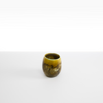 Dinosaur Designs Large Rock Cup in Malachite — handcrafted marbled green and blue resin cup with rounded bulbous form and open organic rim