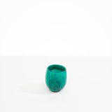 Dinosaur Designs Large Rock Cup in Mineral Swirl — handcrafted marbled teal green and transparent resin cup with rounded bulbous form and open organic rim