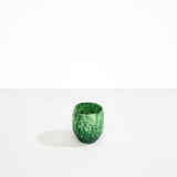 Dinosaur Designs Large Rock Cup in Moss — handcrafted marbled green resin cup with rounded bulbous form and open organic rim