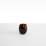 Dinosaur Designs Large Rock Cup in Tortoise — handcrafted marbled amber and black resin cup with rounded bulbous form and open organic rim