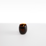 Dinosaur Designs Large Rock Cup in Tortoise — handcrafted marbled amber and black resin cup with rounded bulbous form and open organic rim