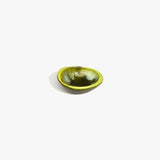 Dinosaur Designs Bones Dish in Malachite — small handcrafted marbled green and blue resin trinket dish with organic form