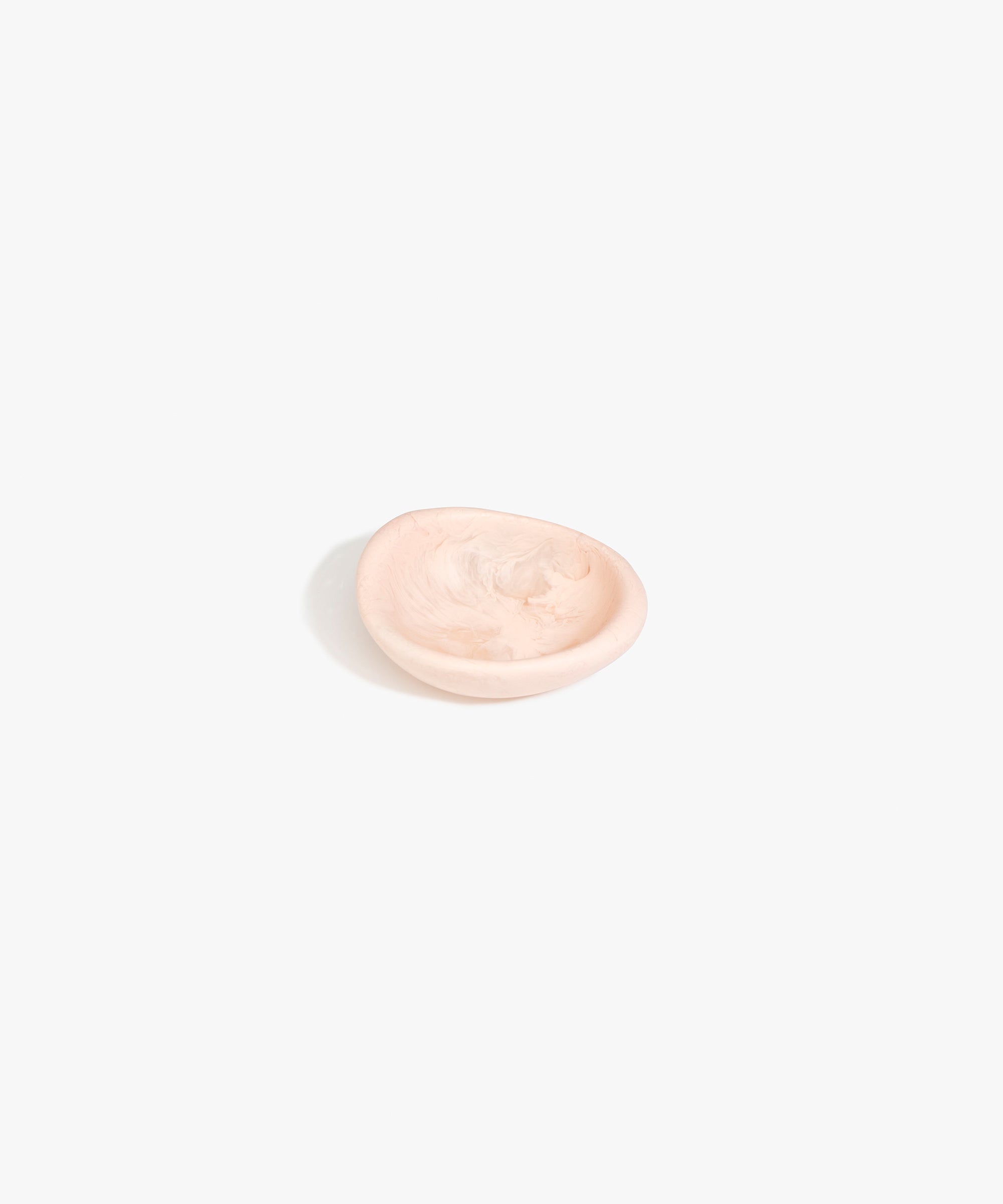 Dinosaur Designs Bones Dish in Rose Swirl — small handcrafted pink marbled resin trinket dish with organic form