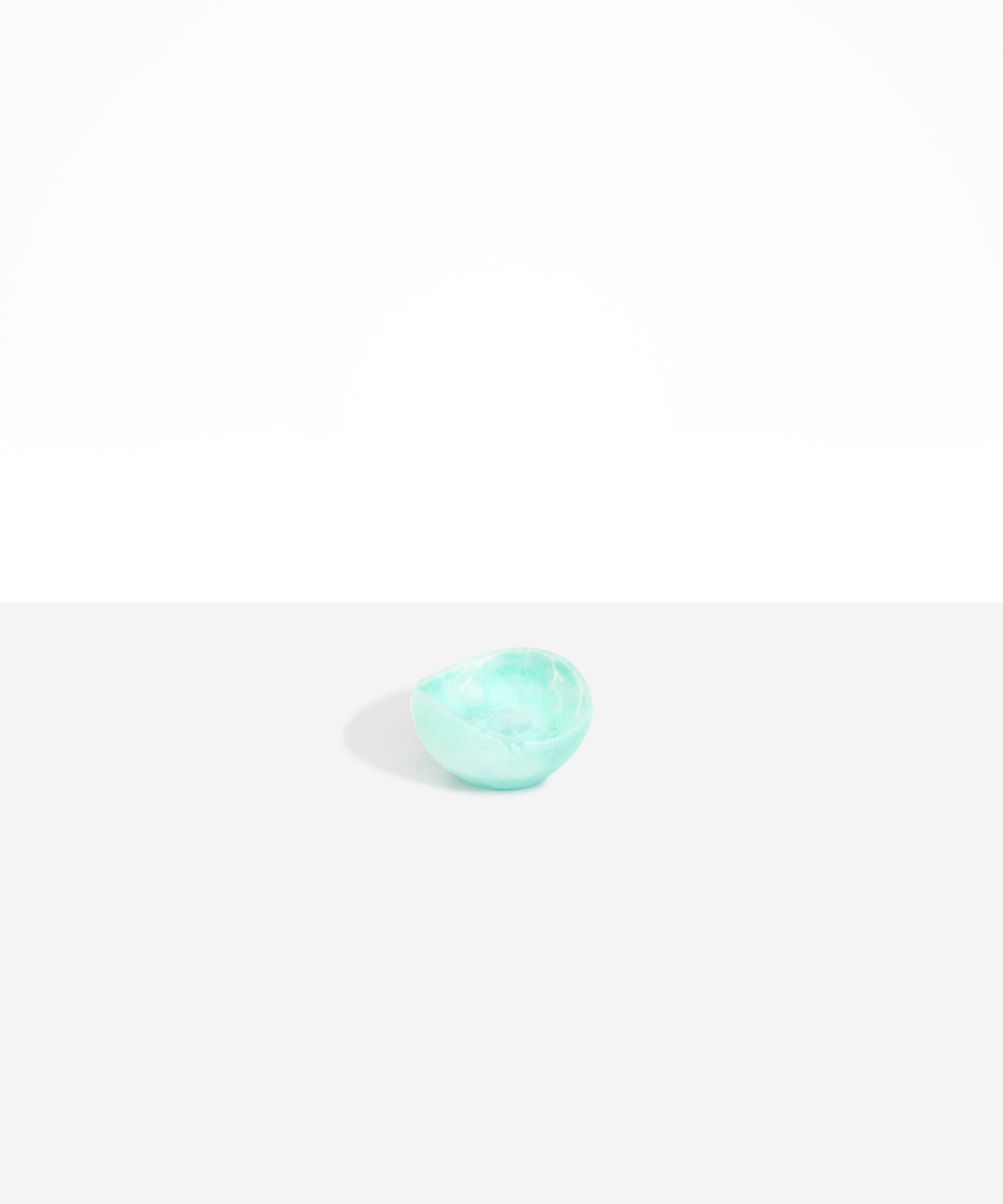 Dinosaur Designs Beetle Dish in Mint — handcrafted mint blue marbled resin miniature salt dish with rounded organic form