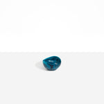 Dinosaur Designs Beetle Dish in Turquoise — handcrafted marbled teal blue resin miniature salt dish with rounded organic form