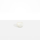 Dinosaur Designs Beetle Dish in Chalk Swirl — handcrafted marbled off-white resin miniature salt dish with rounded organic form
