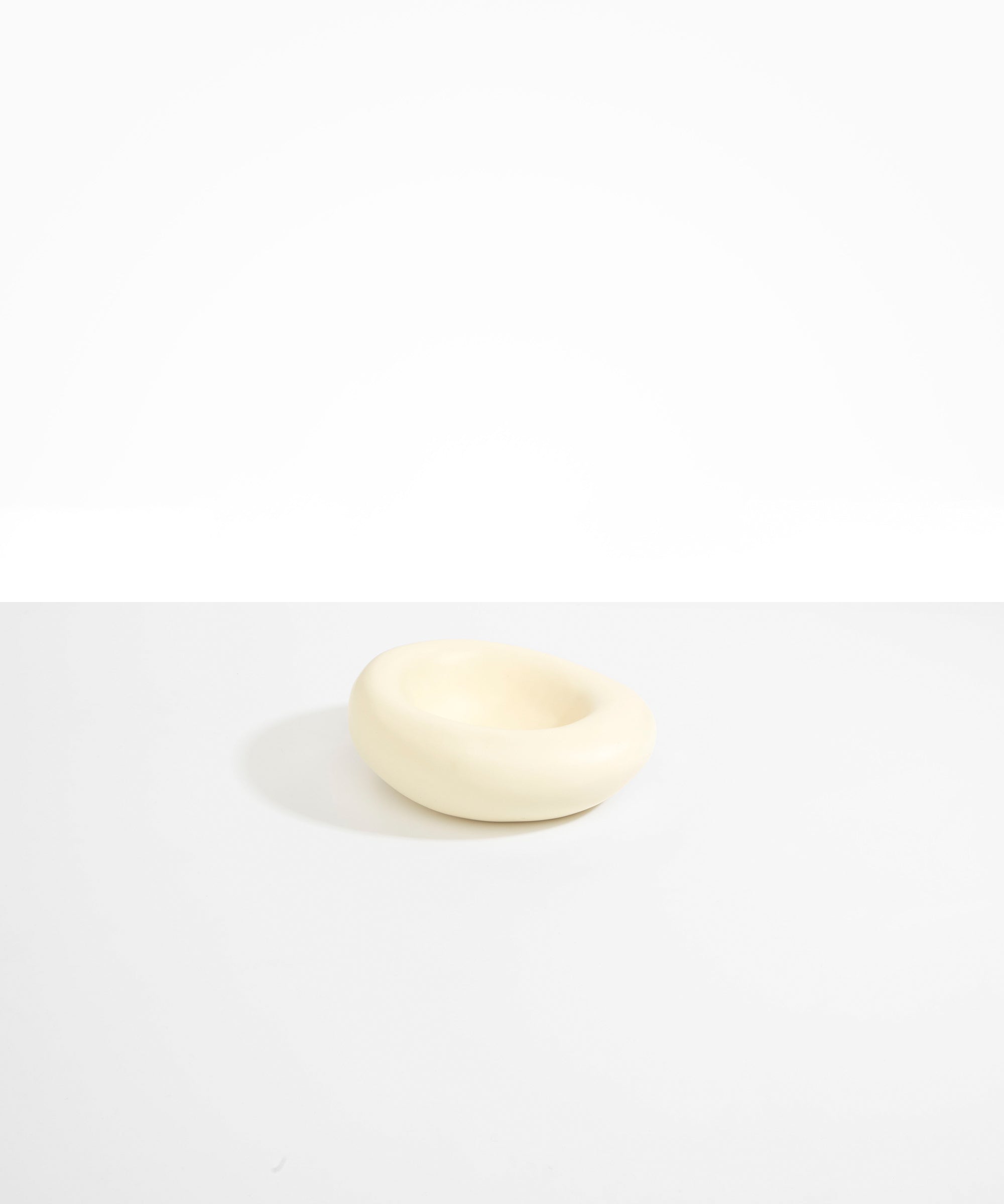 Dinosaur Designs Drift Dish in Cream— handcrafted cream resin chunky trinket dish with organic form
