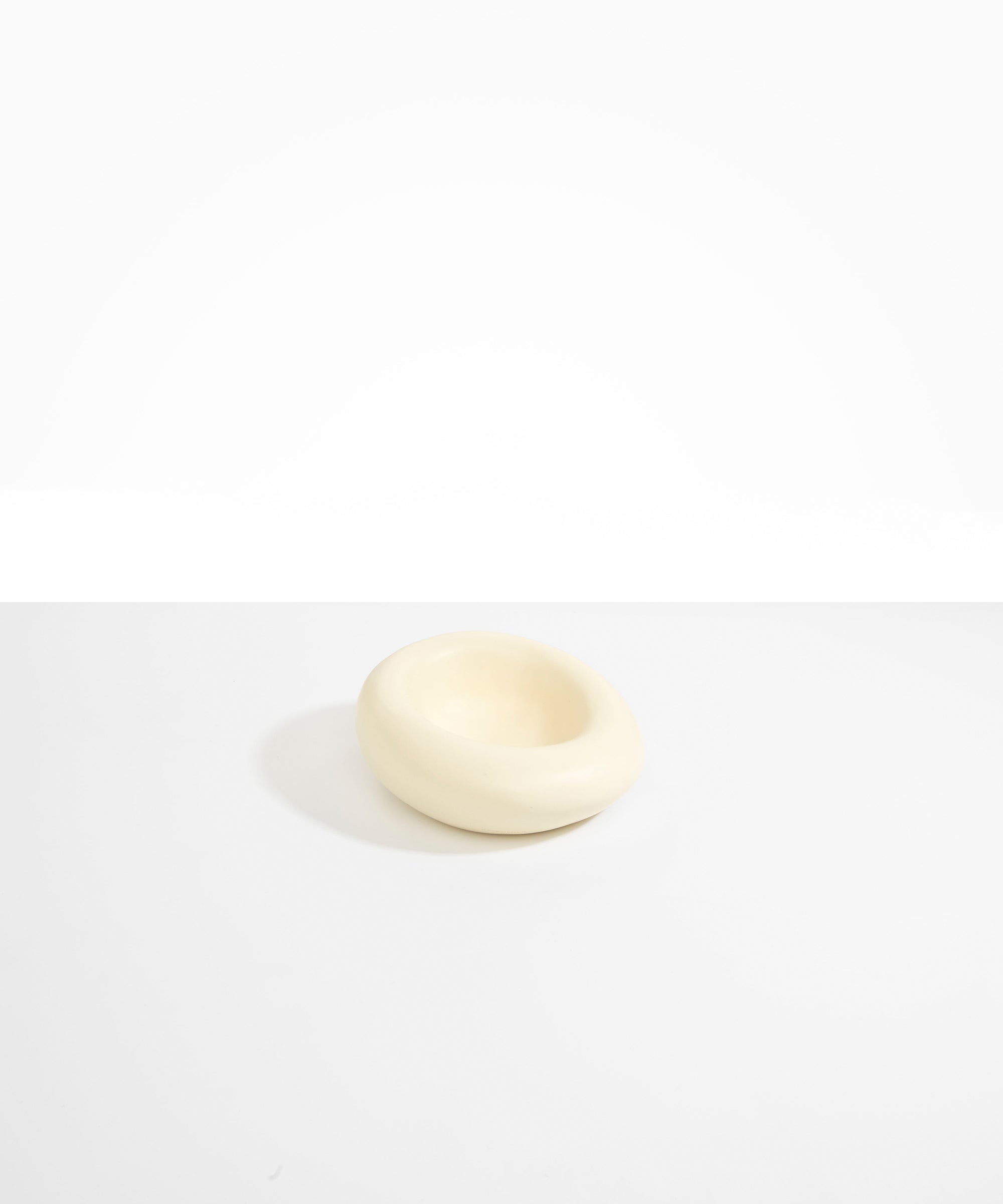 Dinosaur Designs Drift Dish in Cream— handcrafted cream resin chunky trinket dish with organic form