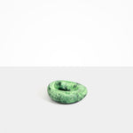 Dinosaur Designs Drift Dish in Moss— handcrafted marbled green resin chunky trinket dish with organic form