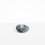 Dinosaur Designs Drift Dish in Slate— handcrafted marbled black and silver resin chunky trinket dish with organic form