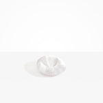 Dinosaur Designs Drift Dish in Snow Swirl— handcrafted marbled white and clear resin chunky trinket dish with organic form