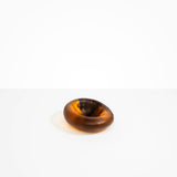 Dinosaur Designs Drift Dish in Tortoise— handcrafted marbled amber and black resin chunky trinket dish with organic form