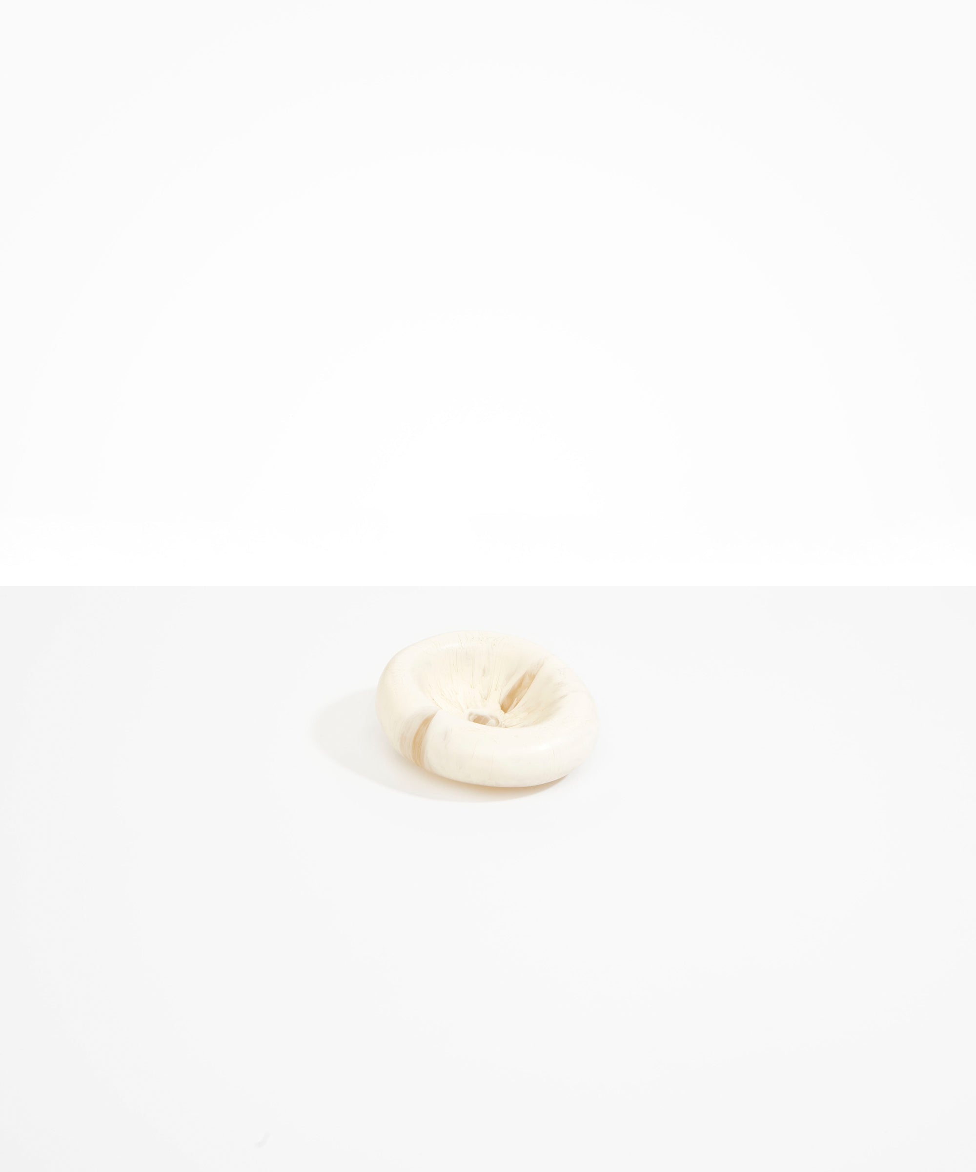 Dinosaur Designs Medium Drift Dish in Chalk Swirl— handcrafted marbled off white resin chunky trinket dish with organic form