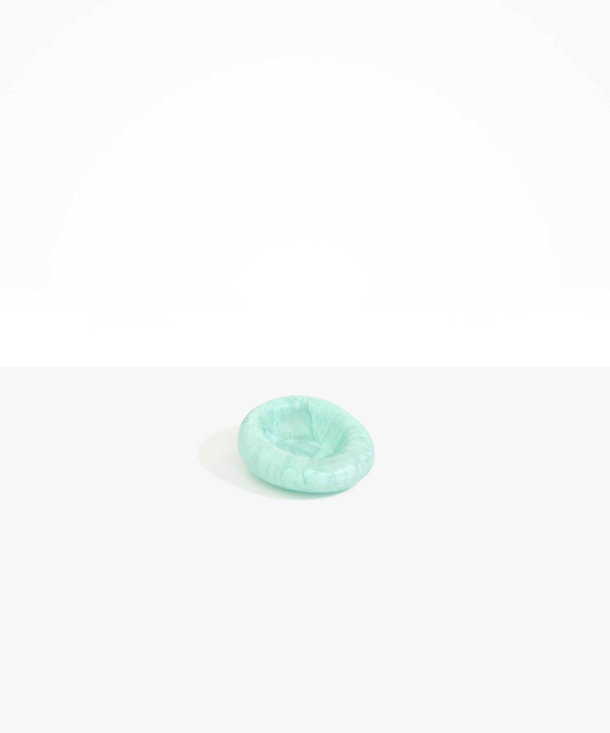 Dinosaur Designs Medium Drift Dish in Mint— handcrafted marbled green blue resin chunky trinket dish with organic form