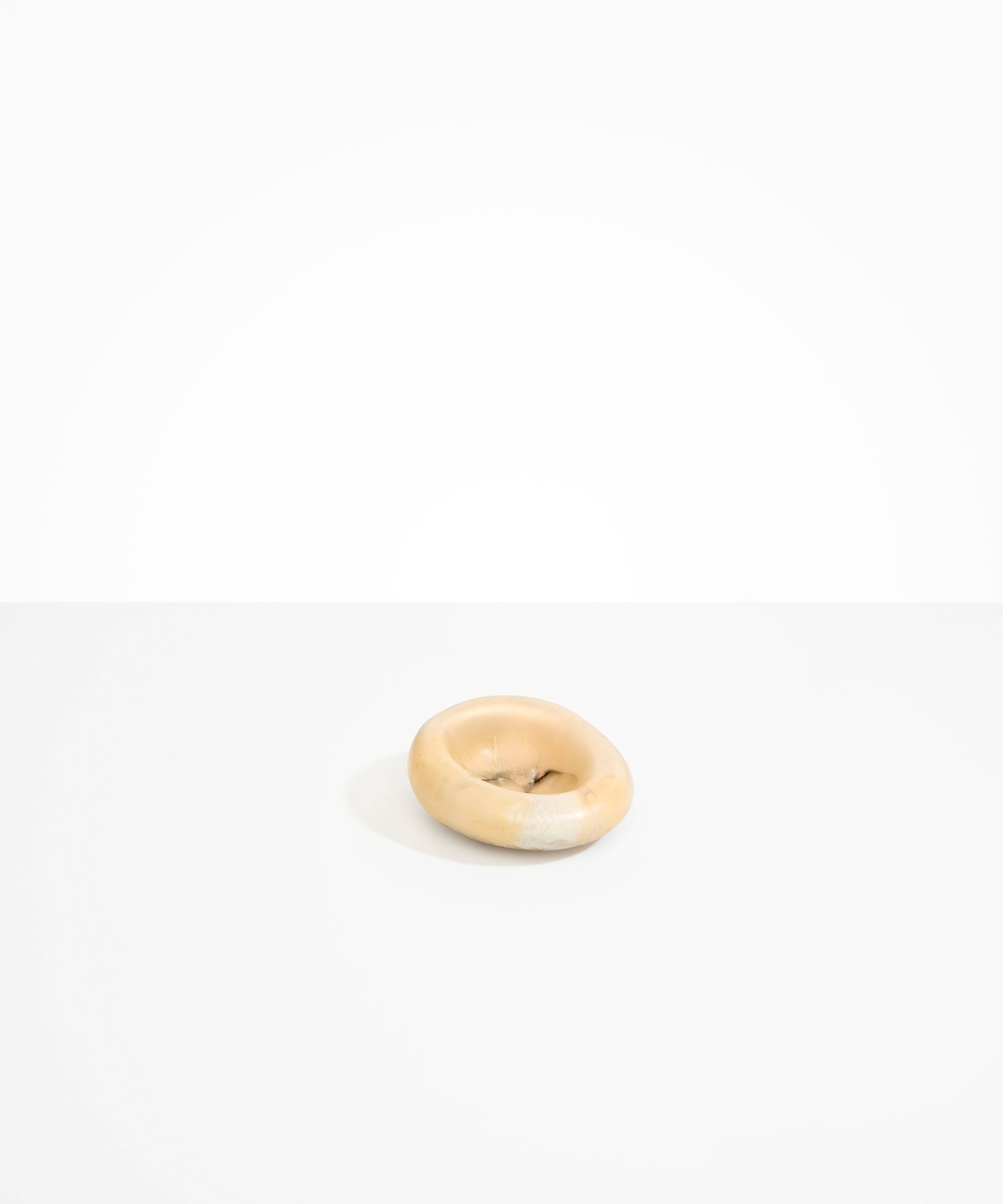 Dinosaur Designs Medium Drift Dish in Sandy Pearl— handcrafted marbled beige, grey and pearlescent resin chunky trinket dish with organic form