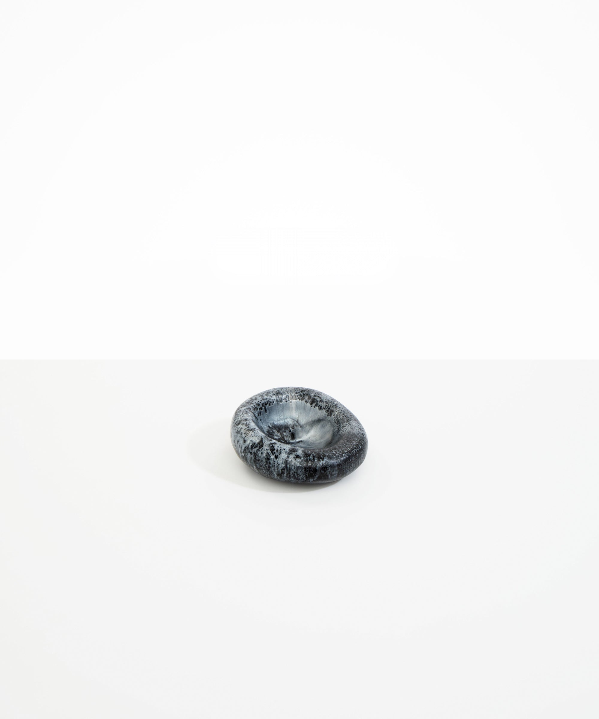Dinosaur Designs Medium Drift Dish in Slate— handcrafted marbled black and silver resin chunky trinket dish with organic form