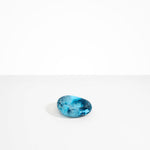 Dinosaur Designs Medium Drift Dish in Water— handcrafted marbled light and dark blue resin chunky trinket dish with organic form