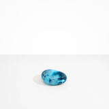 Dinosaur Designs Medium Drift Dish in Water— handcrafted marbled light and dark blue resin chunky trinket dish with organic form