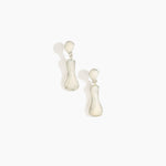 Dinosaur Designs Medium Bones Earrings in Chalk Swirl Colour resin with Silver-Plated Brass Material.