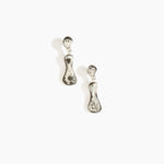 Dinosaur Designs Medium Bones Earrings in Granite Colour resin with Silver-Plated Brass Material..