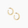 Dinosaur Designs Large Pebble Duo Hoop Earrings in Cream — cream resin hoop earrings with polished brass inner face and stud fastening.