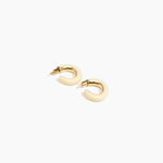 Dinosaur Designs Medium Pebble Duo Hoop Earrings in Cream — cream resin hoop earrings with polished brass inner face and stud fastening