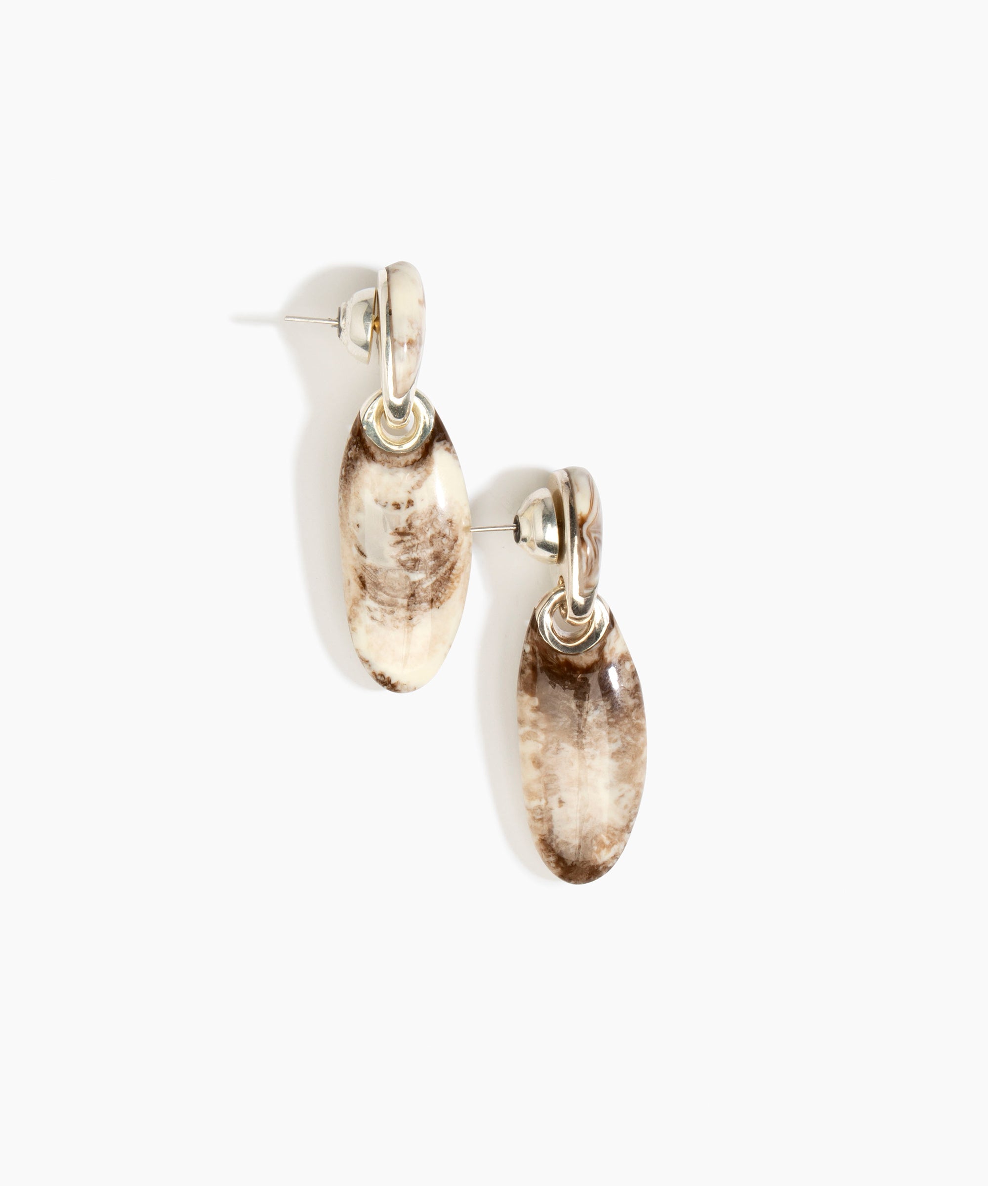 Dinosaur Designs ERRCKDUOL Long Rock Duo Earrings CAPPUCCINO