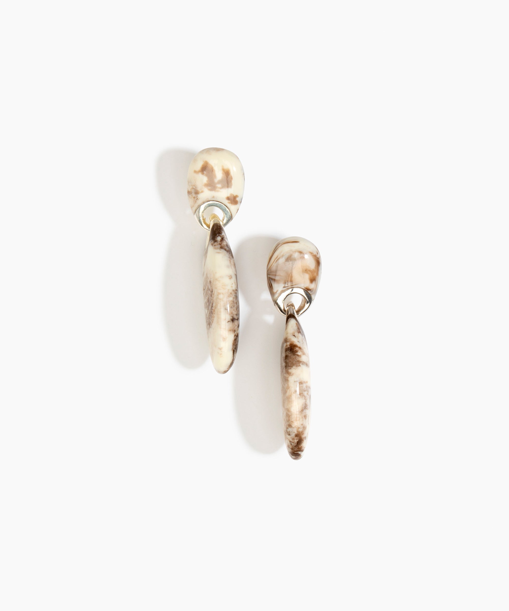 Dinosaur Designs ERRCKDUOL Long Rock Duo Earrings CAPPUCCINO.