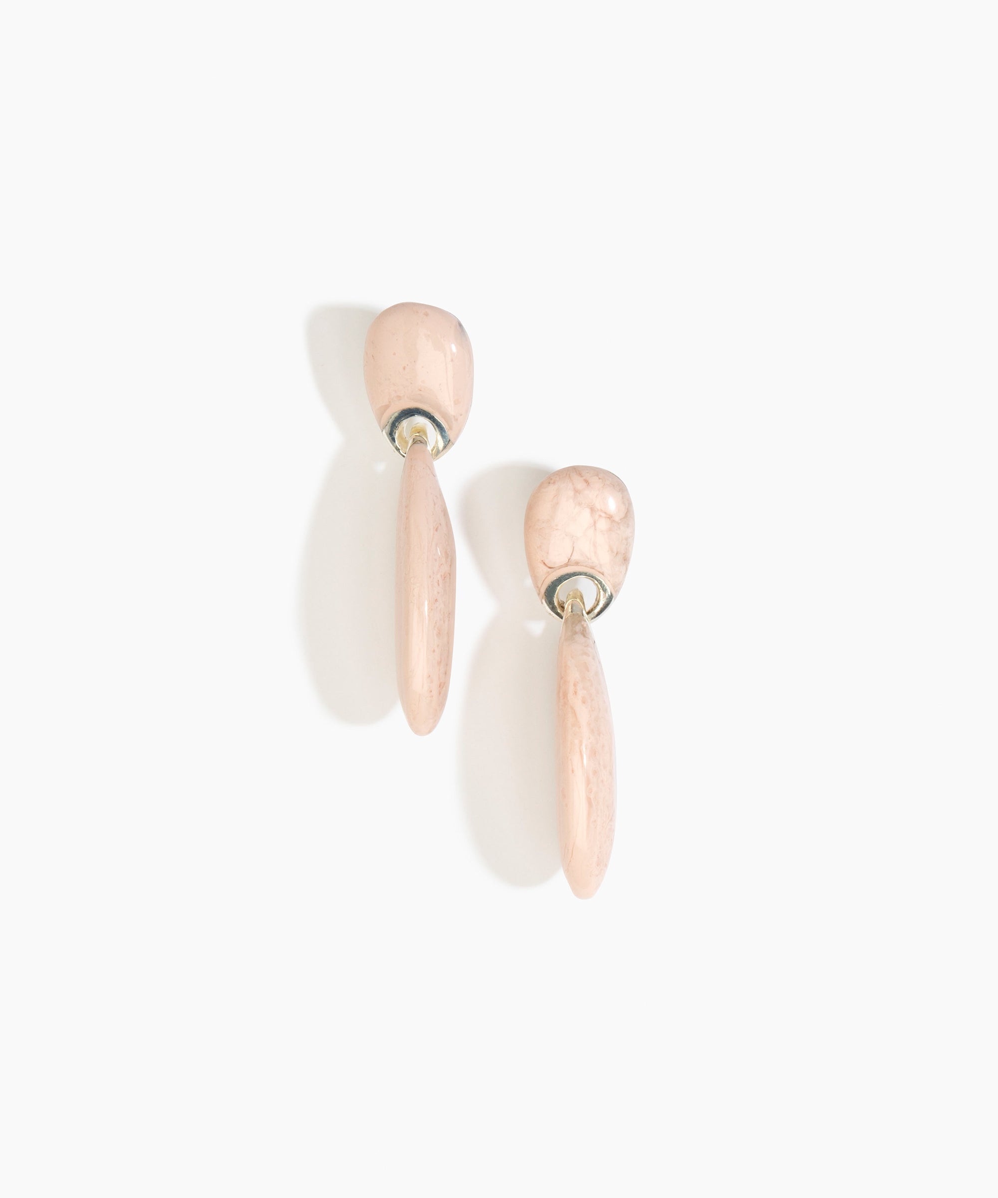 Dinosaur Designs ERRCKDUOL Long Rock Duo Earrings ROSE SWIRL