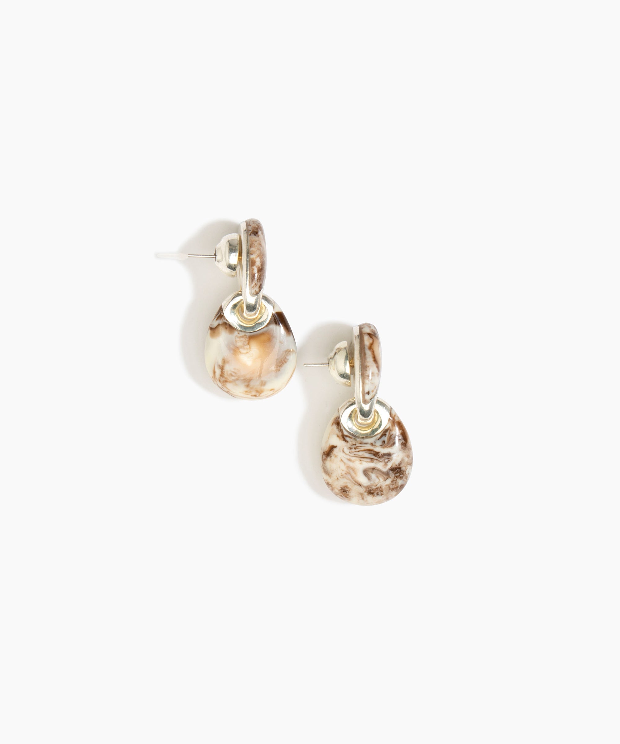 Dinosaur Designs ERRCKDUOS Small Rock Duo Earrings CAPPUCCINO