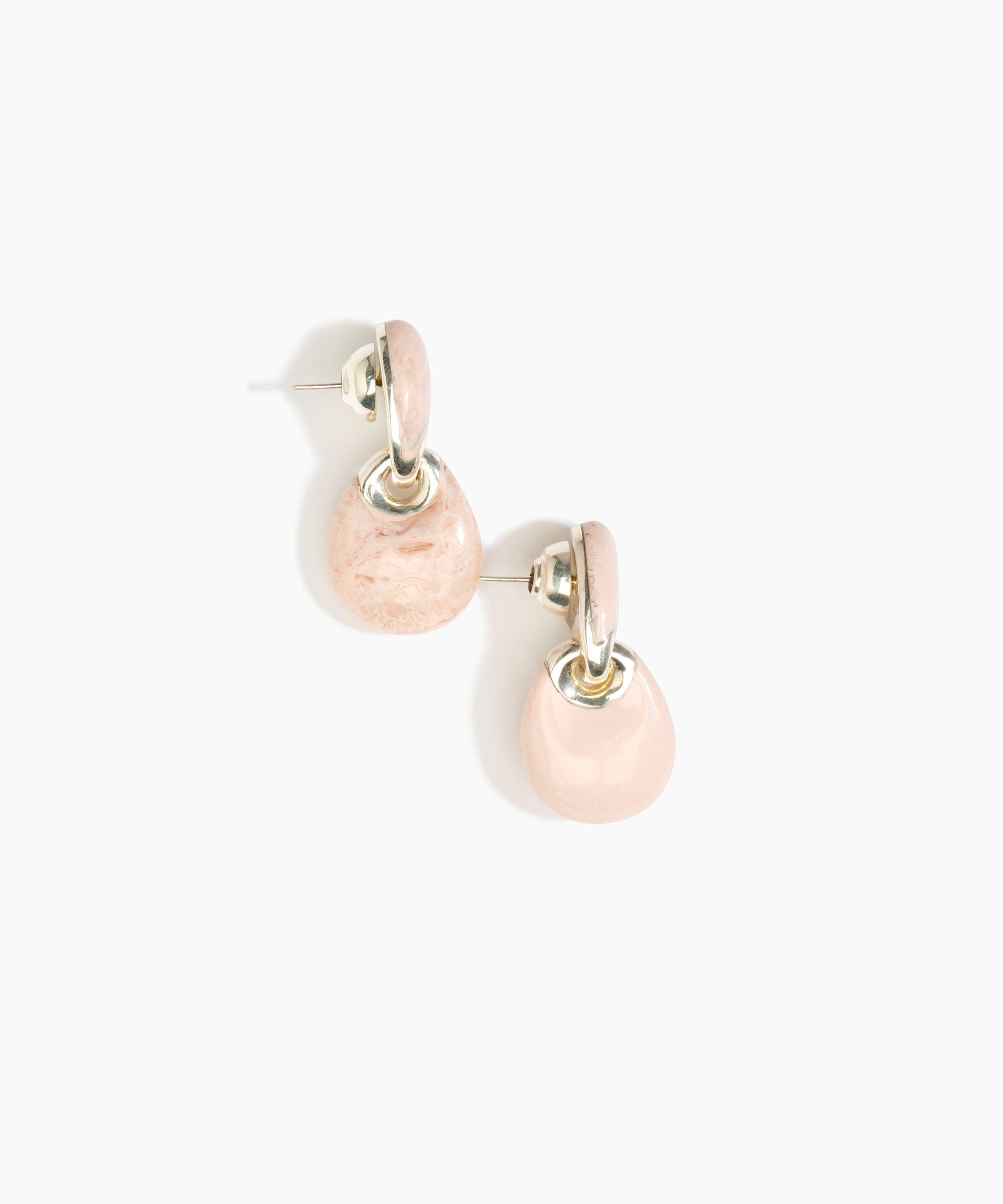 Dinosaur Designs ERRCKDUOS Small Rock Duo Earrings ROSE SWIRL