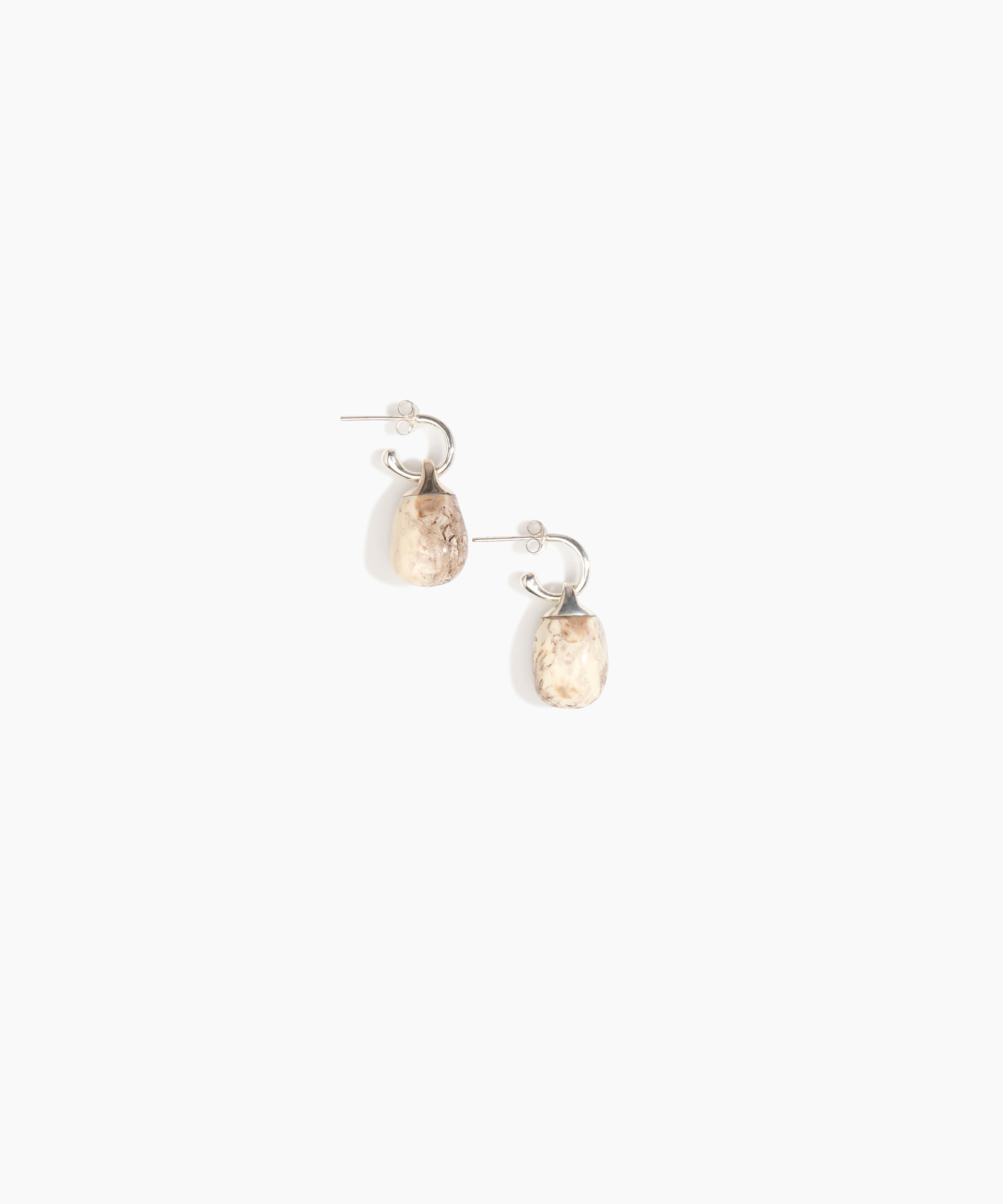 Dinosaur Designs ERRCKHOOPSML Small River Rock Hoop Earrings CAPPUCCINO..