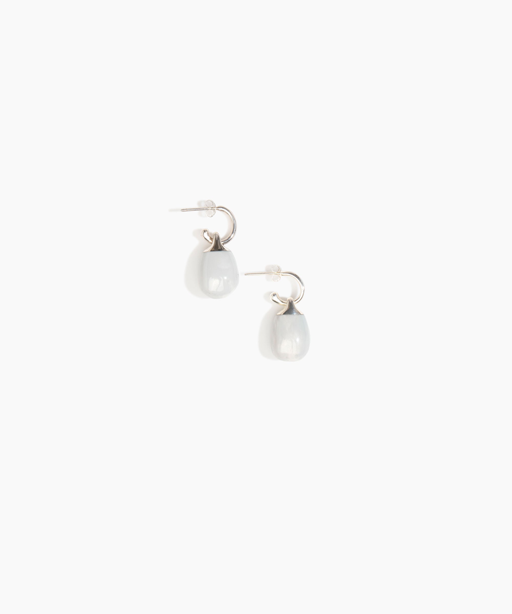 Dinosaur Designs ERRCKHOOPSML Small River Rock Hoop Earrings CLOUD.