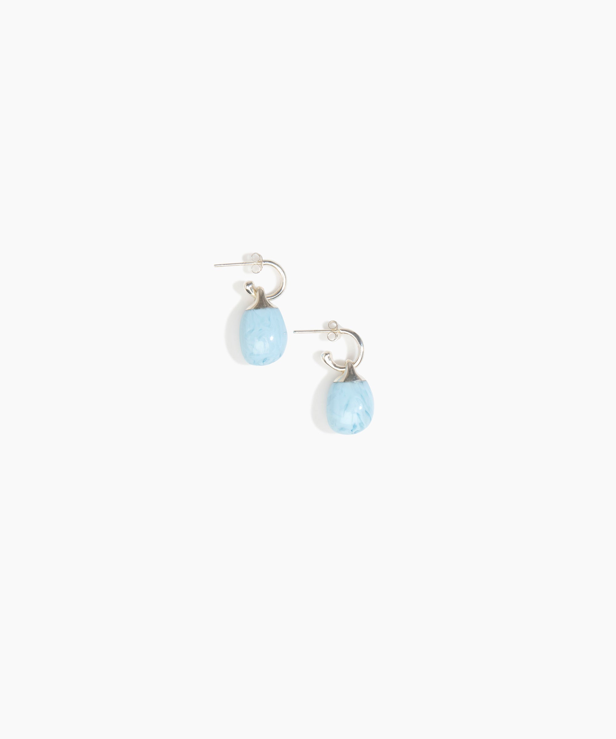 Dinosaur Designs ERRCKHOOPSML Small River Rock Hoop Earrings POOL...
