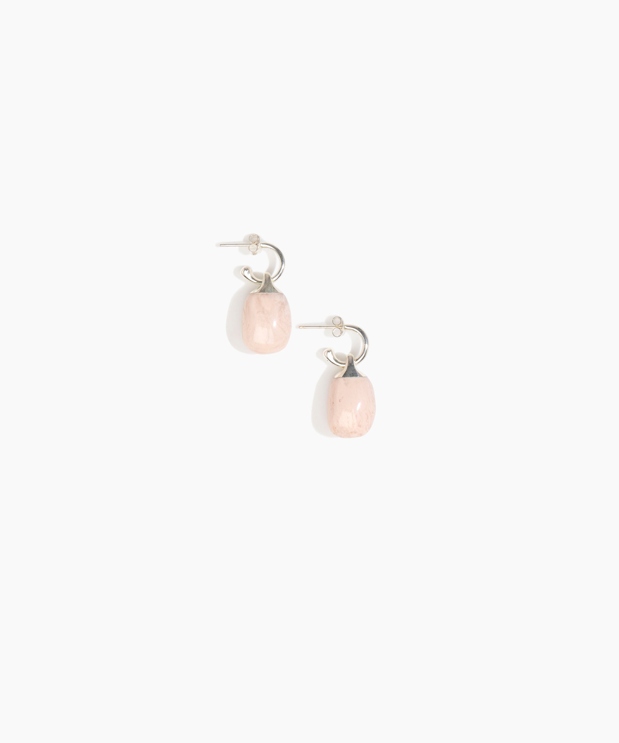 Dinosaur Designs ERRCKHOOPSML Small River Rock Hoop Earrings ROSE SWIRL.