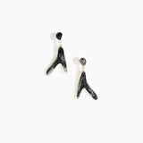 Dinosaur Designs Large Wishbone Earrings in Slate Colour resin with Silver-Plated Brass Material