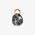 Dinosaur Designs Earth Keyring in Black Marble — handcrafted marbled Black and white resin pebble bead on a polished brass jump ring