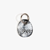 Dinosaur Designs Earth Keyring in Black Marble — handcrafted marbled Black and white resin pebble bead on a polished gunmetal jump ring