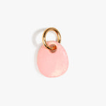 Dinosaur Designs Earth Keyring in Blossom — handcrafted marbled pink and Cream resin pebble bead on a polished brass jump ring