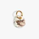 Dinosaur Designs Earth Keyring in Cappuccino — handcrafted marbled brown and Cream resin pebble bead on a polished brass jump ring